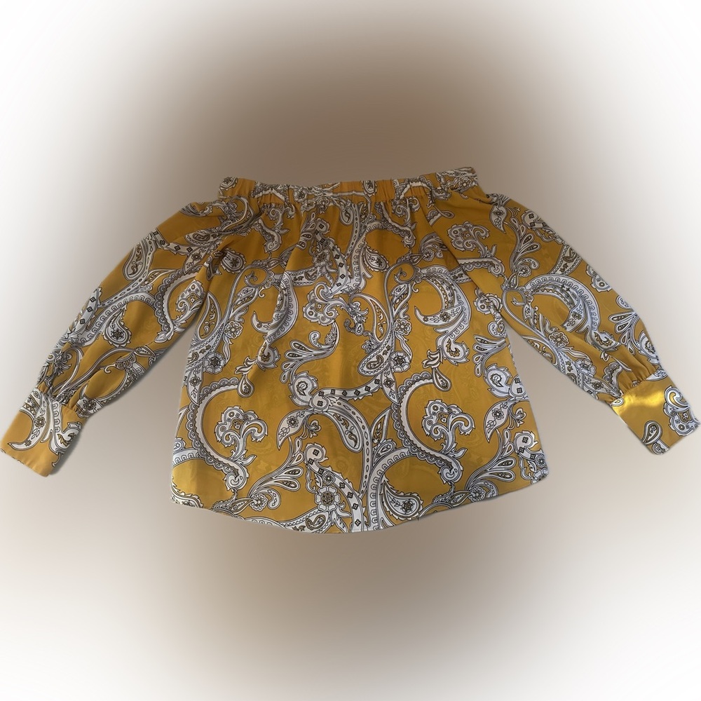 INC International Concepts Small mustard yellow off should long sleeve shirt EUC